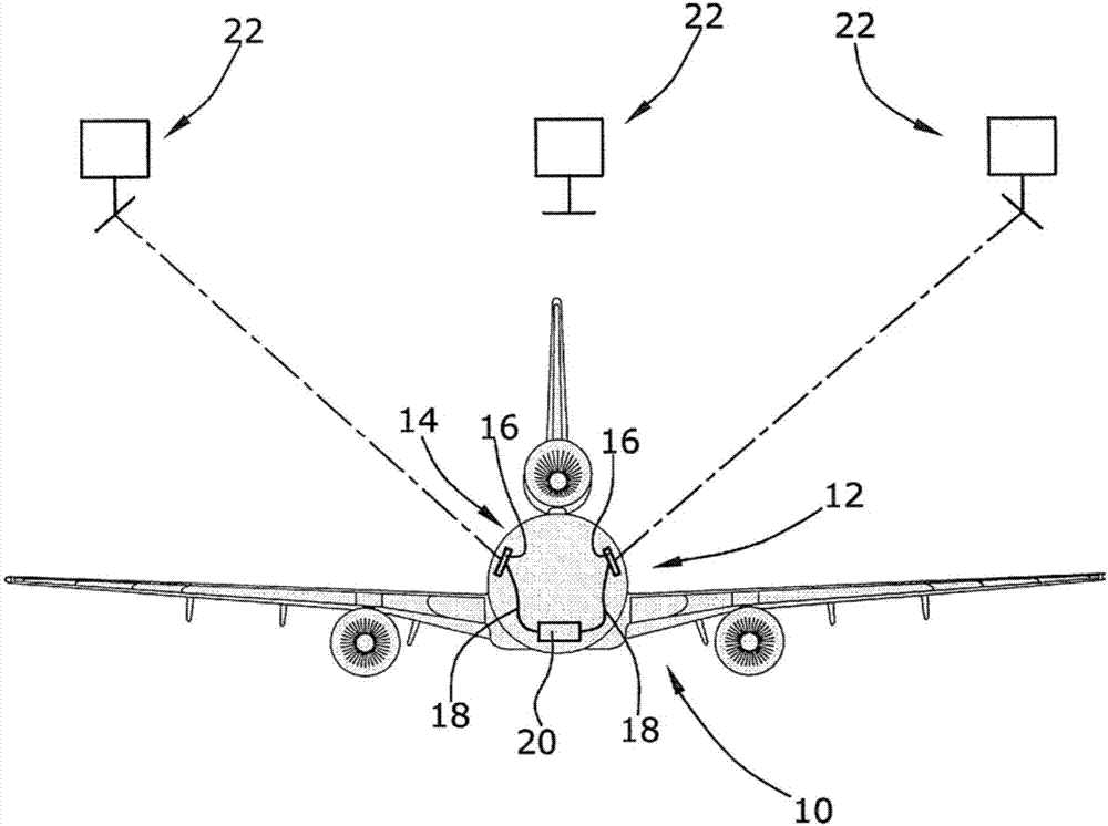 Radio transmission between aircraft and its environment, through the window of the aircraft
