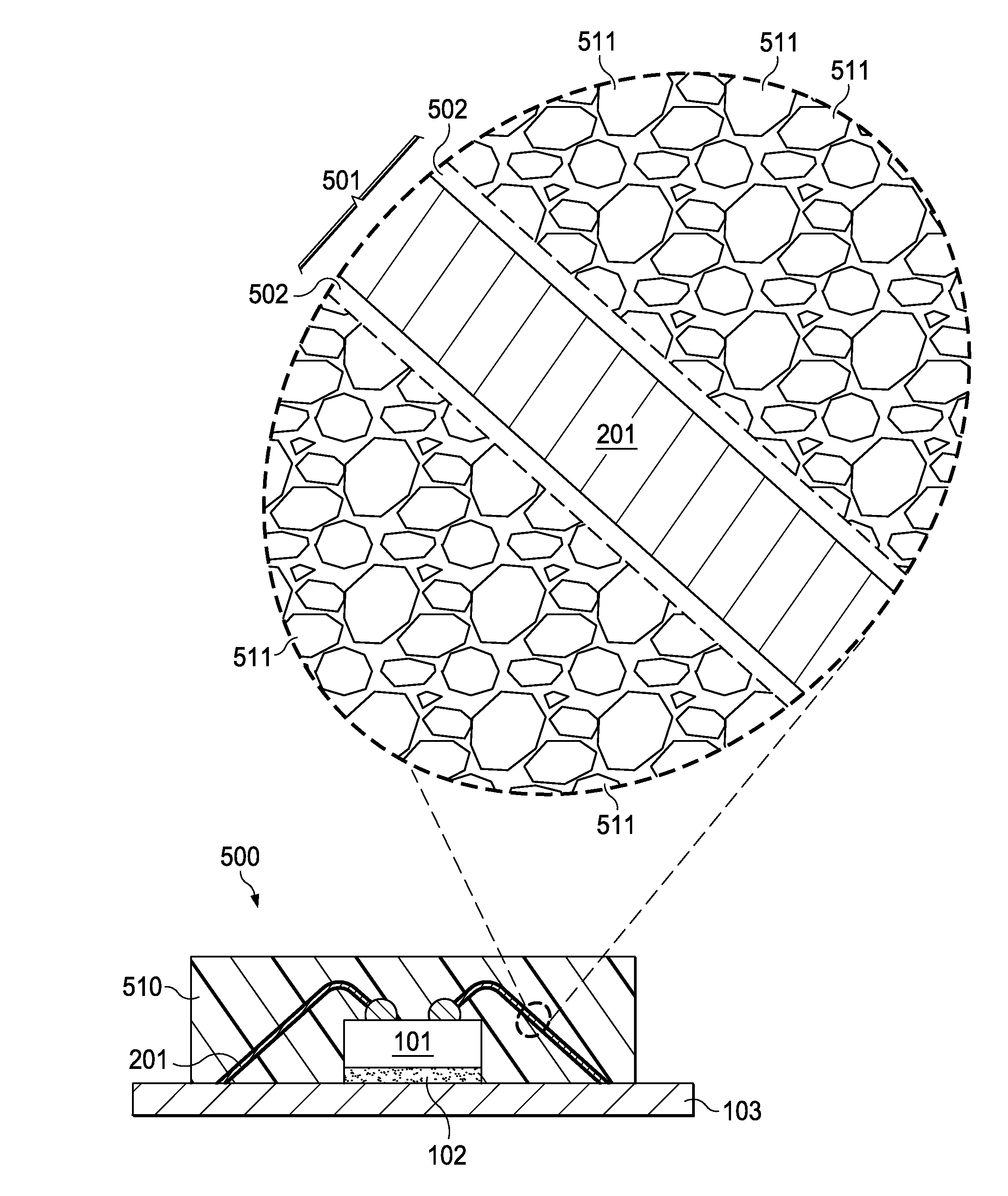 Packaging a semiconductor device having wires with polymerized insulator skin