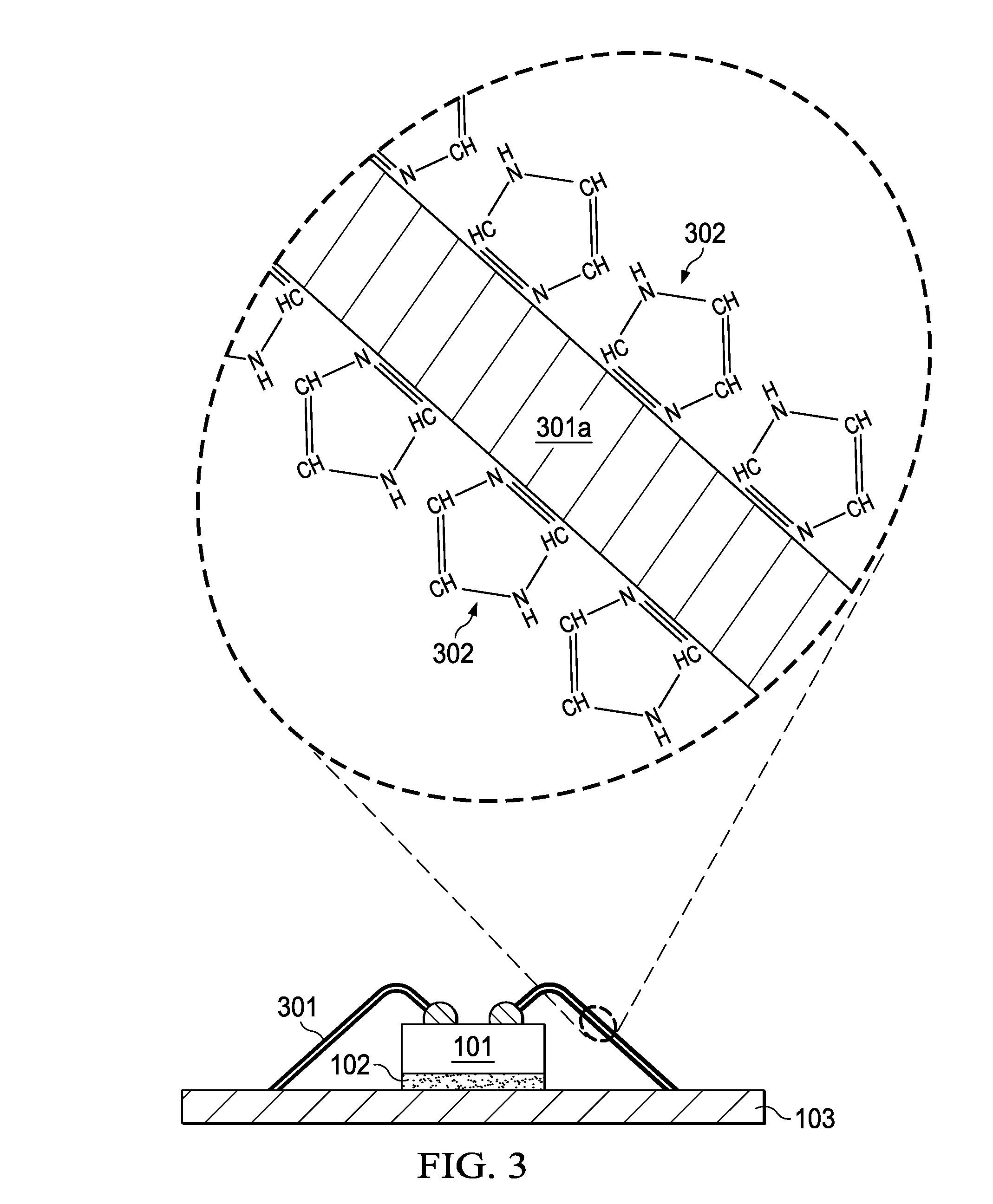 Packaging a semiconductor device having wires with polymerized insulator skin