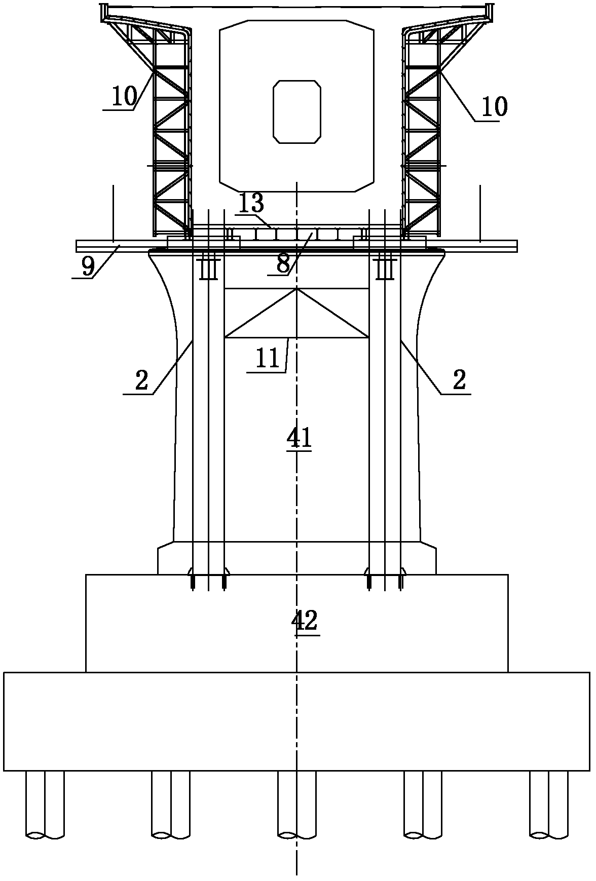 Quick construction method for segment No.0 of continuous beam