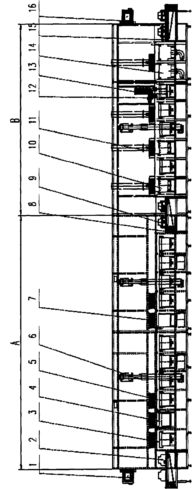 Polysilicon solar battery slice etching device