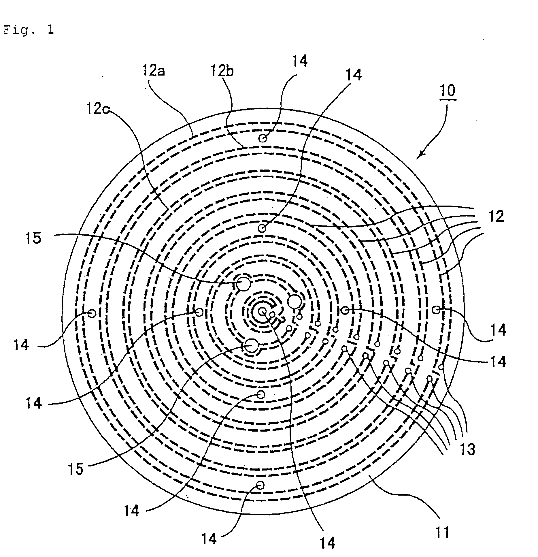 Ceramic substrate, ceramic heater, electrostatic chuck and wafer prober for use in semiconductor producing and inspecting devices
