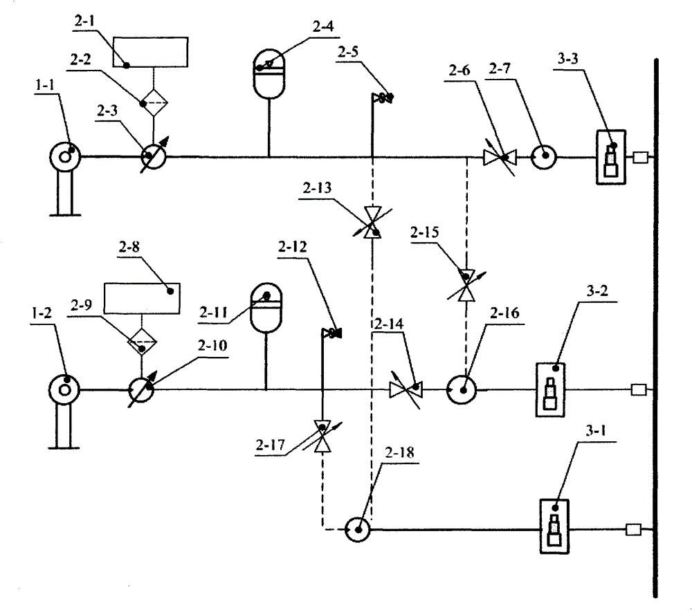 A hydraulic constant-speed power generation system for a multi-layer split-flow vertical axis fan