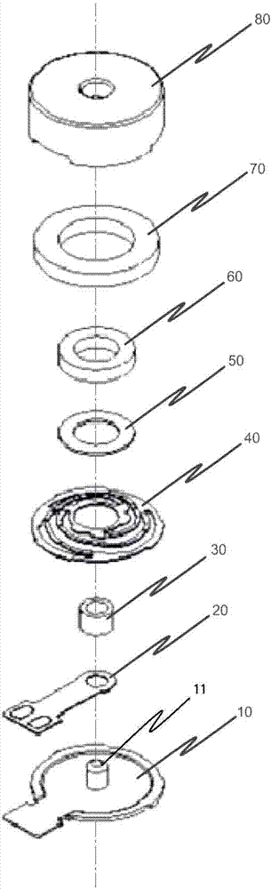 Linear up-down vibration motor comprising shell formed by magnetic field closed circuit