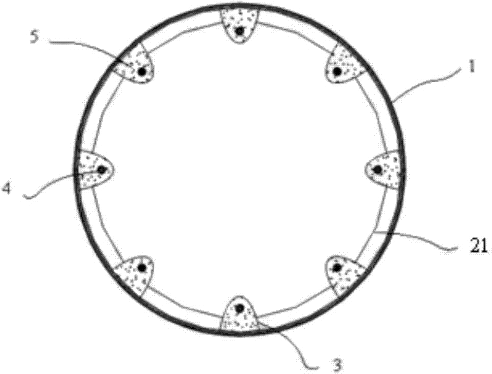 Steel tube tower column with reinforcing structures on inner wall and manufacturing method thereof