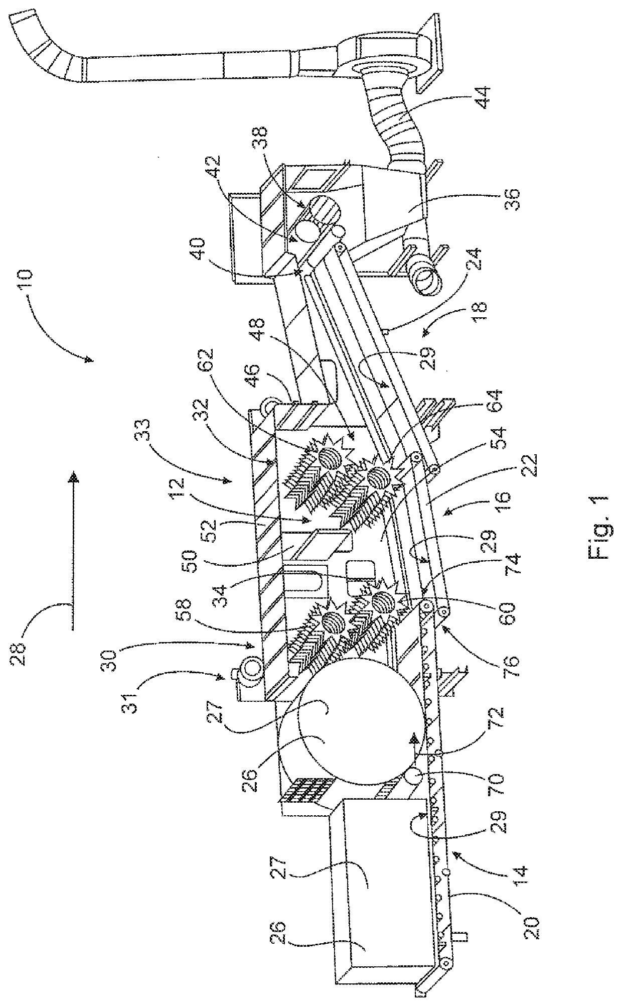 Apparatus for loosening fiber material packed in bales