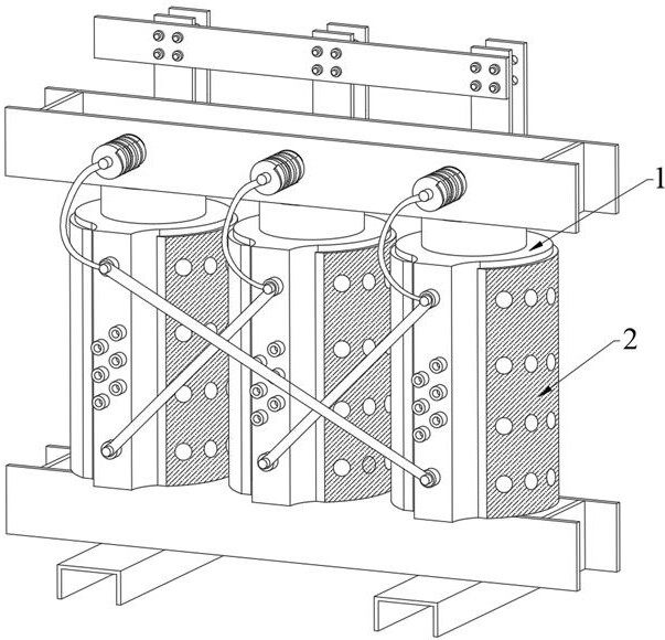 Dry-type transformer with high-temperature protection function