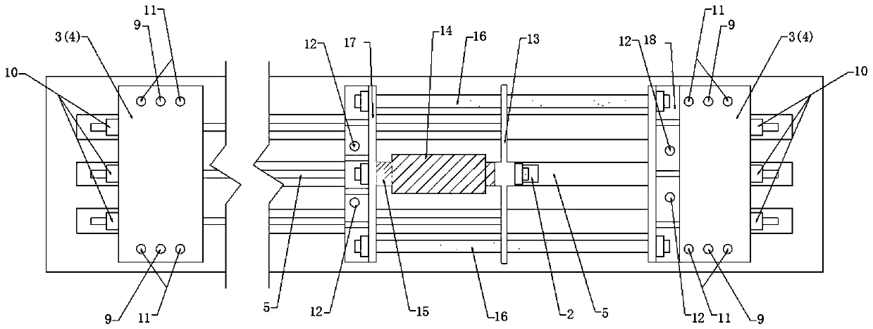 Reinforced concrete beam near-surface reinforcement rib prestressing device and reinforcement method