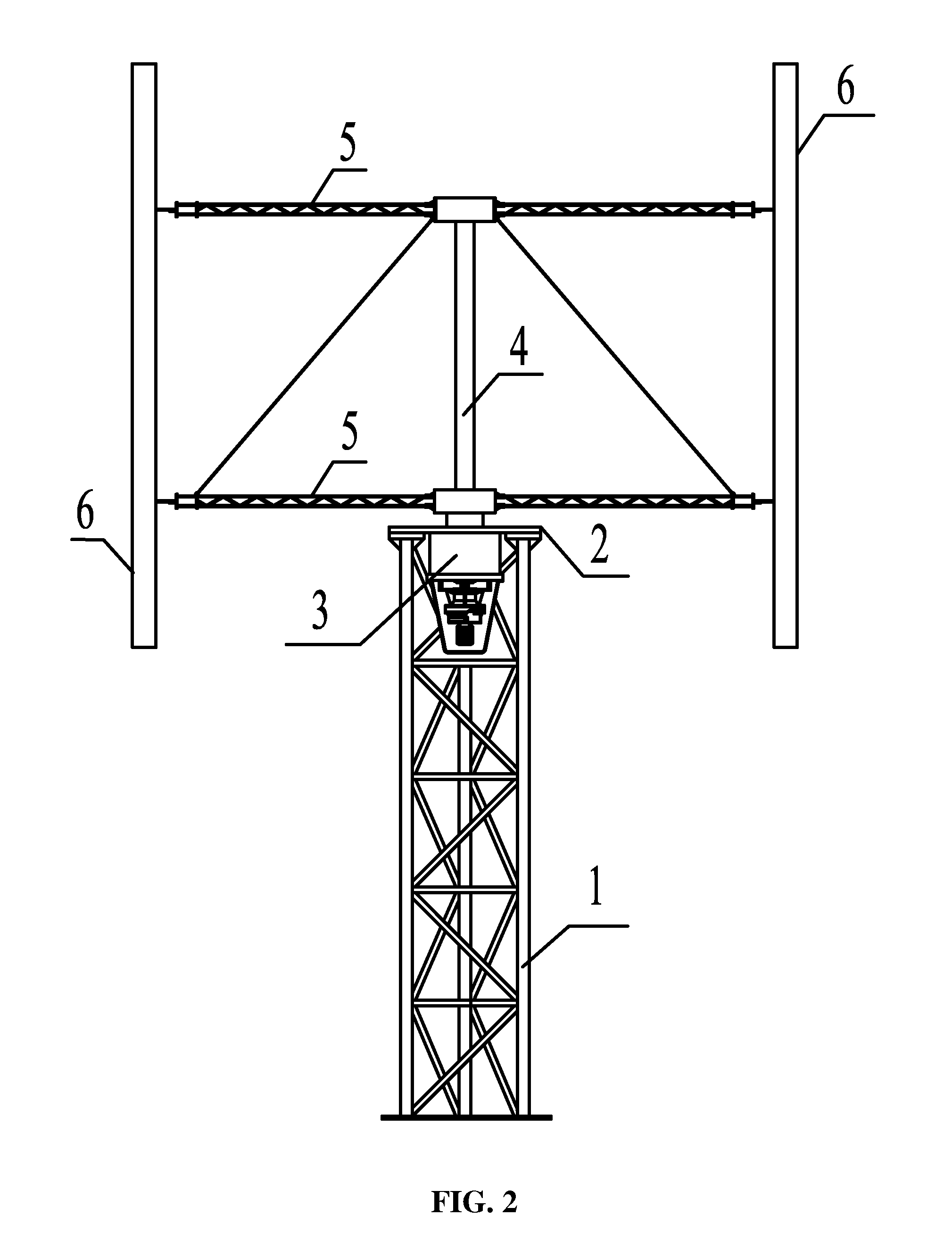 Support for a large vertical axis wind turbine