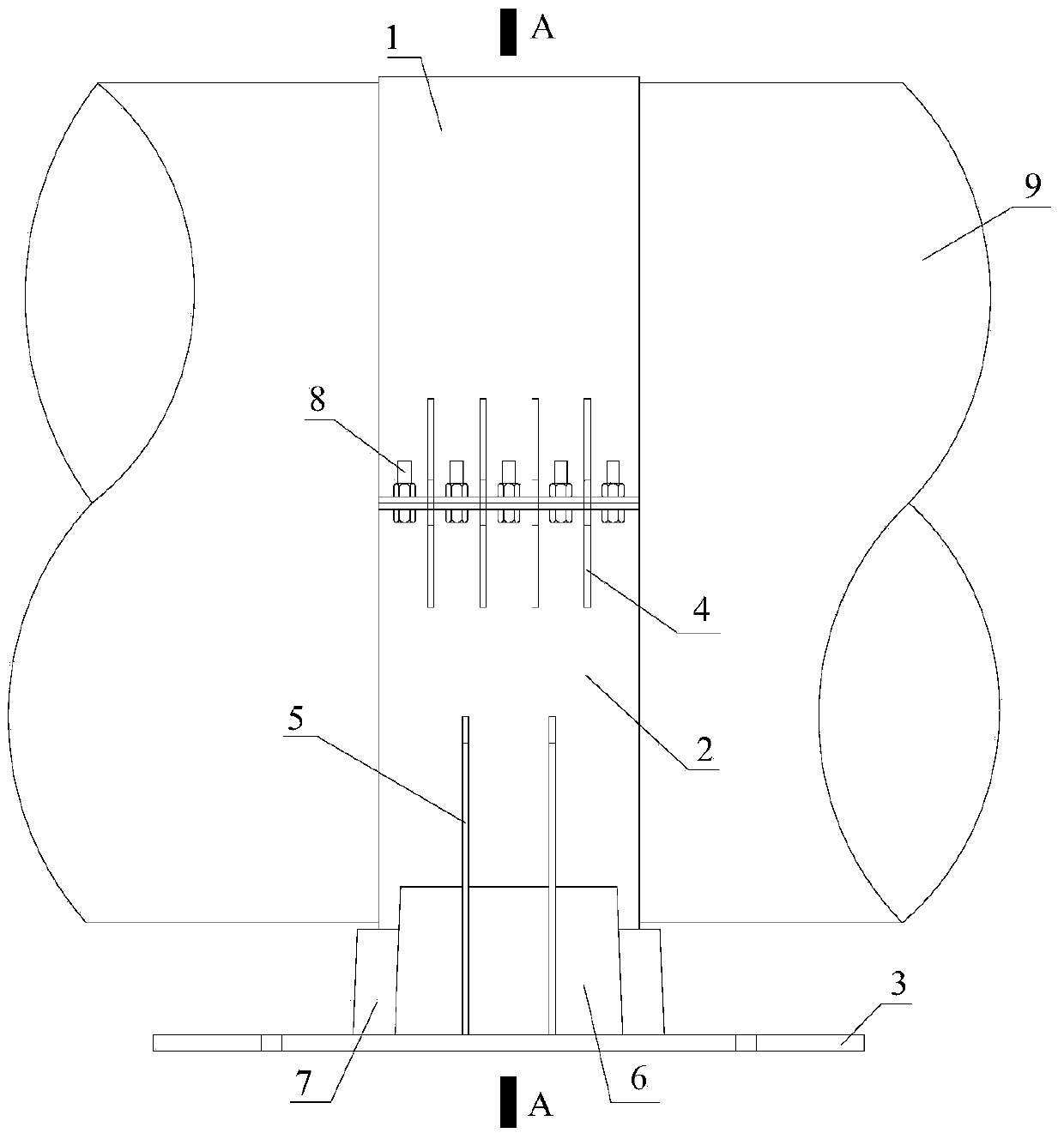 Saddle support for fixing petroleum and natural gas pipelines in underwater tunnel