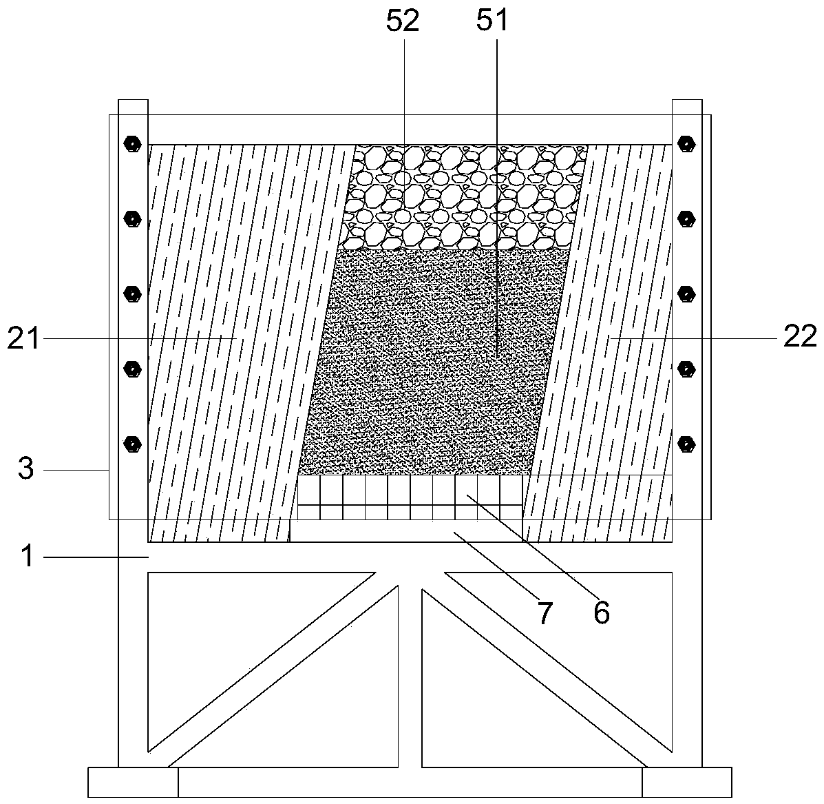 Steeply inclined coal seam horizontal segmentation full-mechanized caving mining simulation experiment table and method