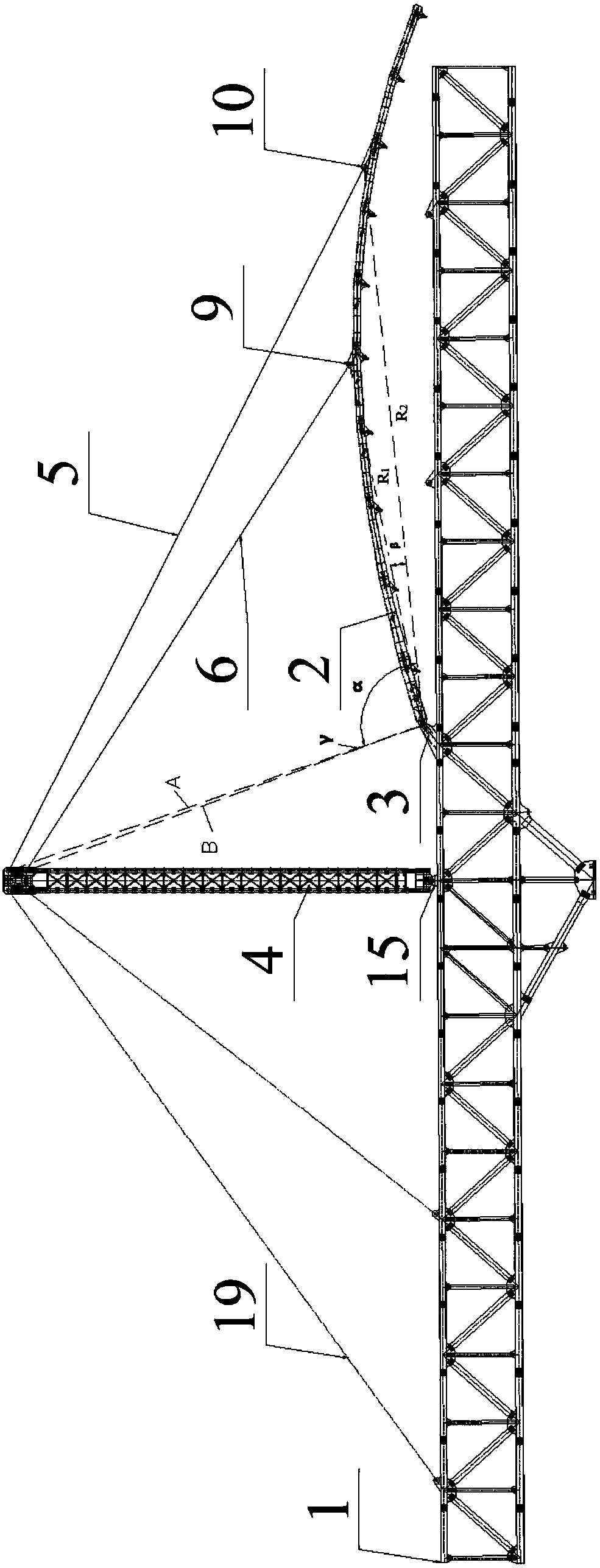 Large-span multi-braced-arched-rib vertical rotation construction method