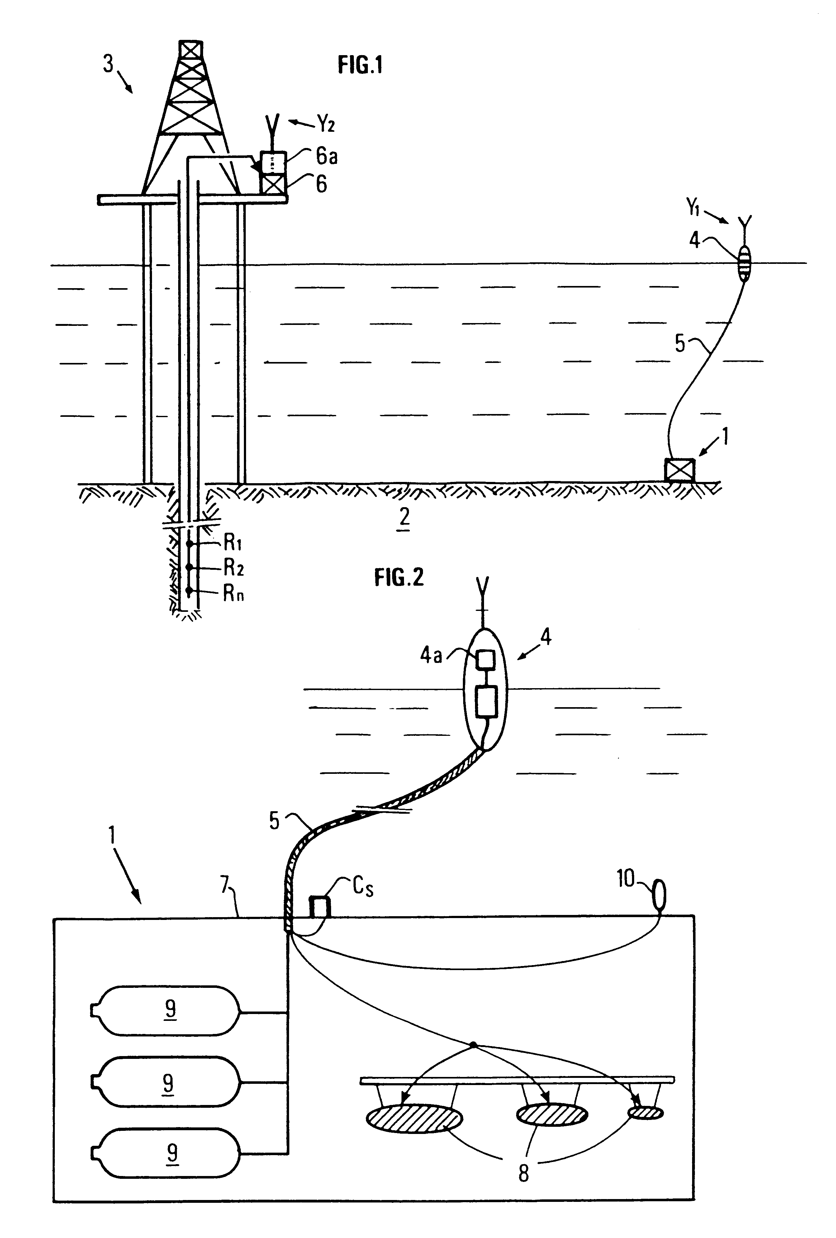 Immersible seismic emission device and implementation method