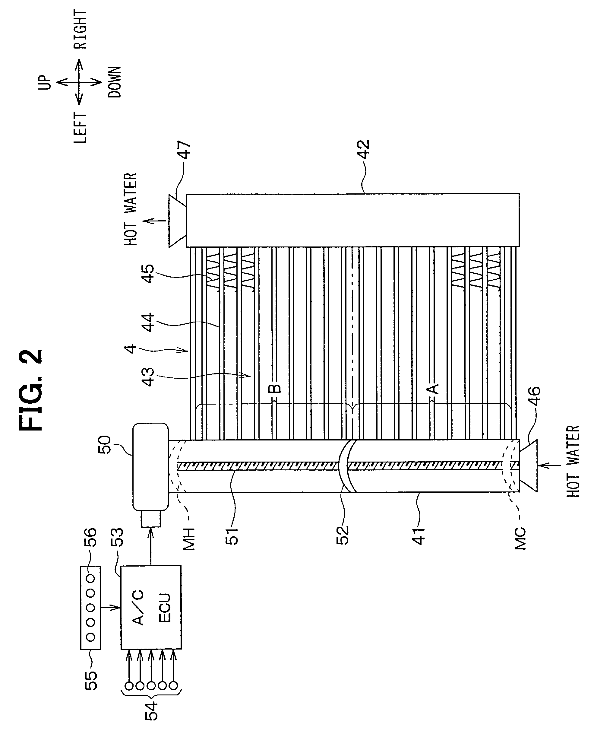 Vehicle air conditioner with flow area adjustment of fluid in heating heat exchanger
