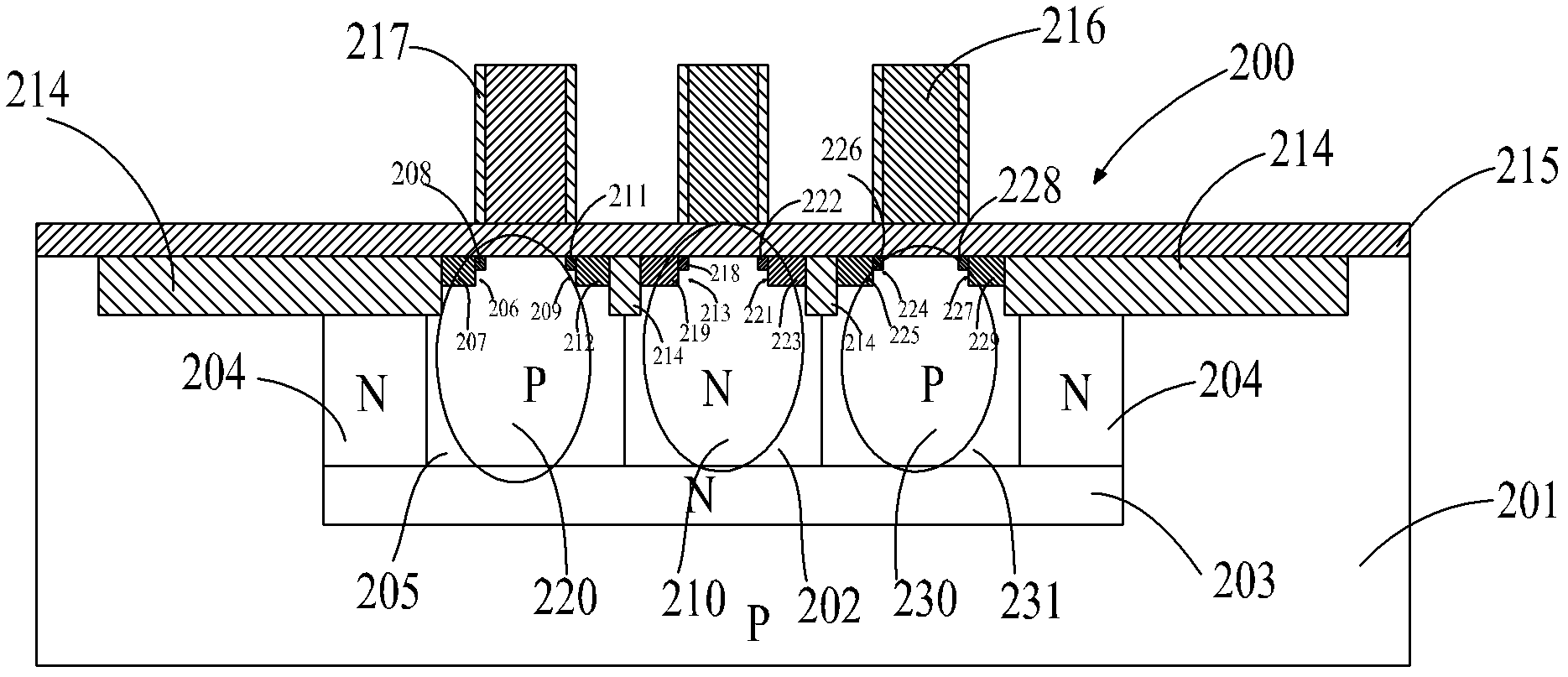 Non-volatile memory compatible with complementary metal oxide semiconductor (CMOS) logical process and preparation method for non-volatile memory