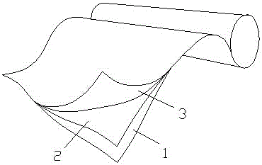 Gene fusion reaction adhesion type wet-applied waterproof coiled material and method for constructing same