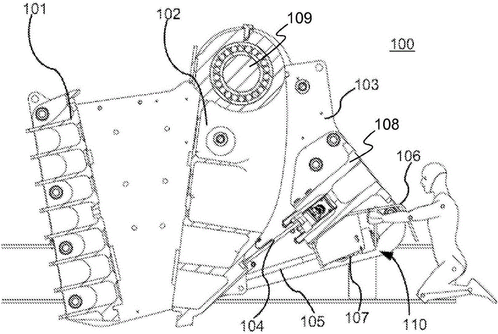 Spring tightening device, jaw crusher, processing plant of mineral material and method for compressing or decompressing spring loading tie rod in jaw crusher