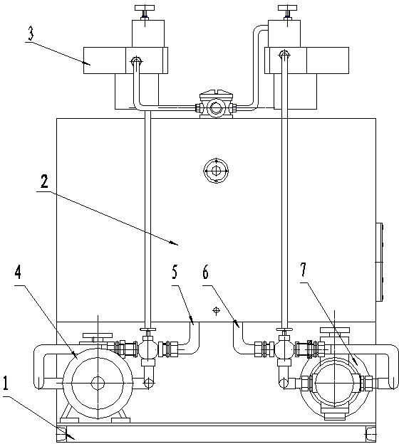 Underneath type double-pump alternating current hydraulic working station for hydraulic steering engine