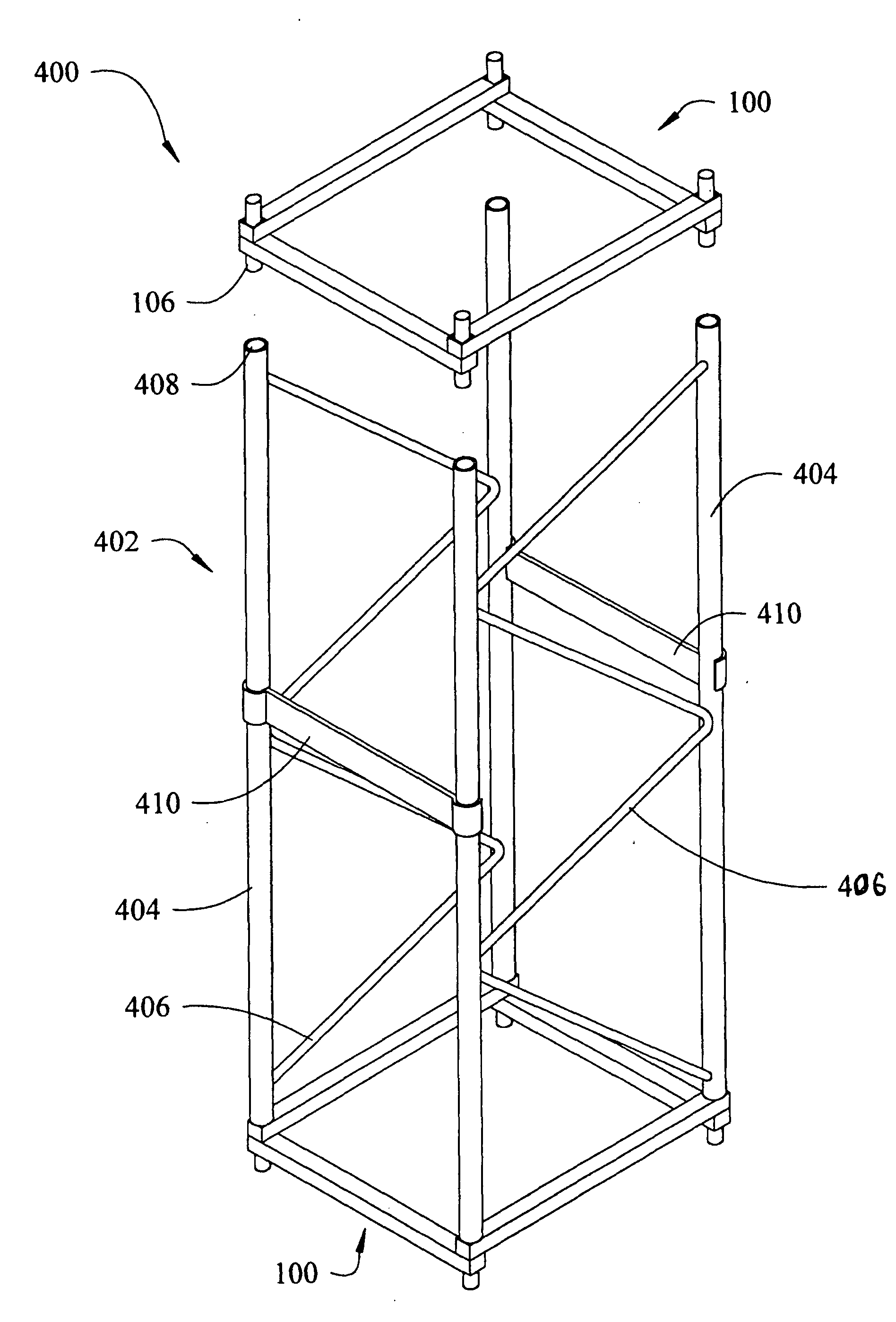Support structure with foldable end cap