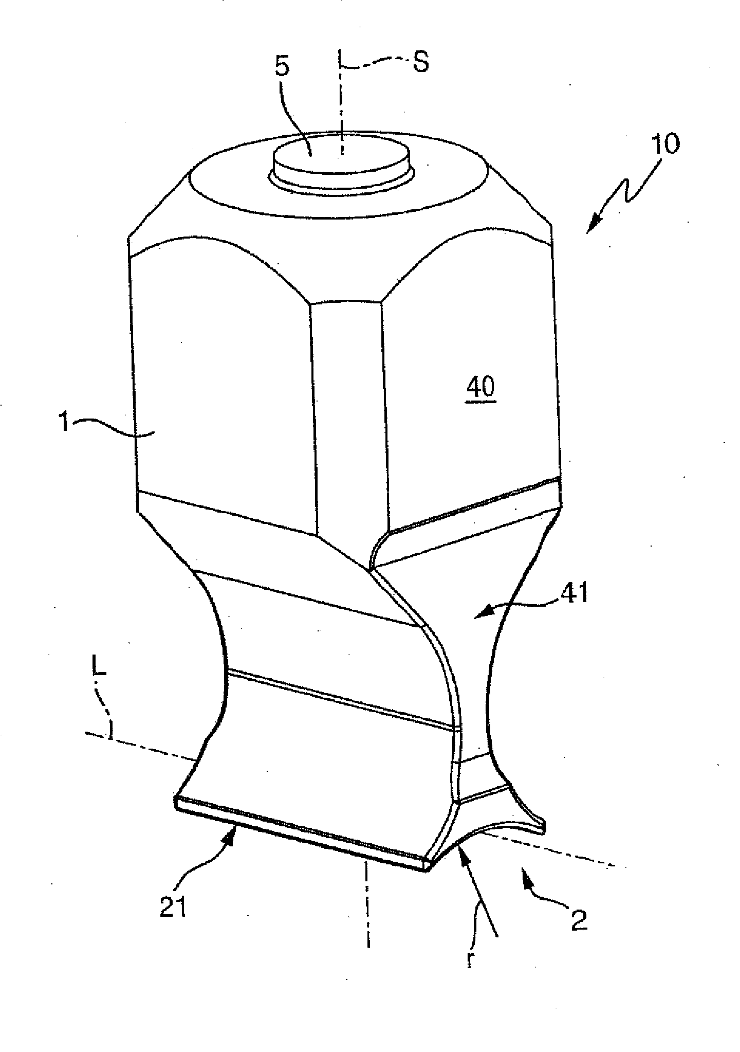 Sonotrode and device for reducing and eliminating foaming of liquid products