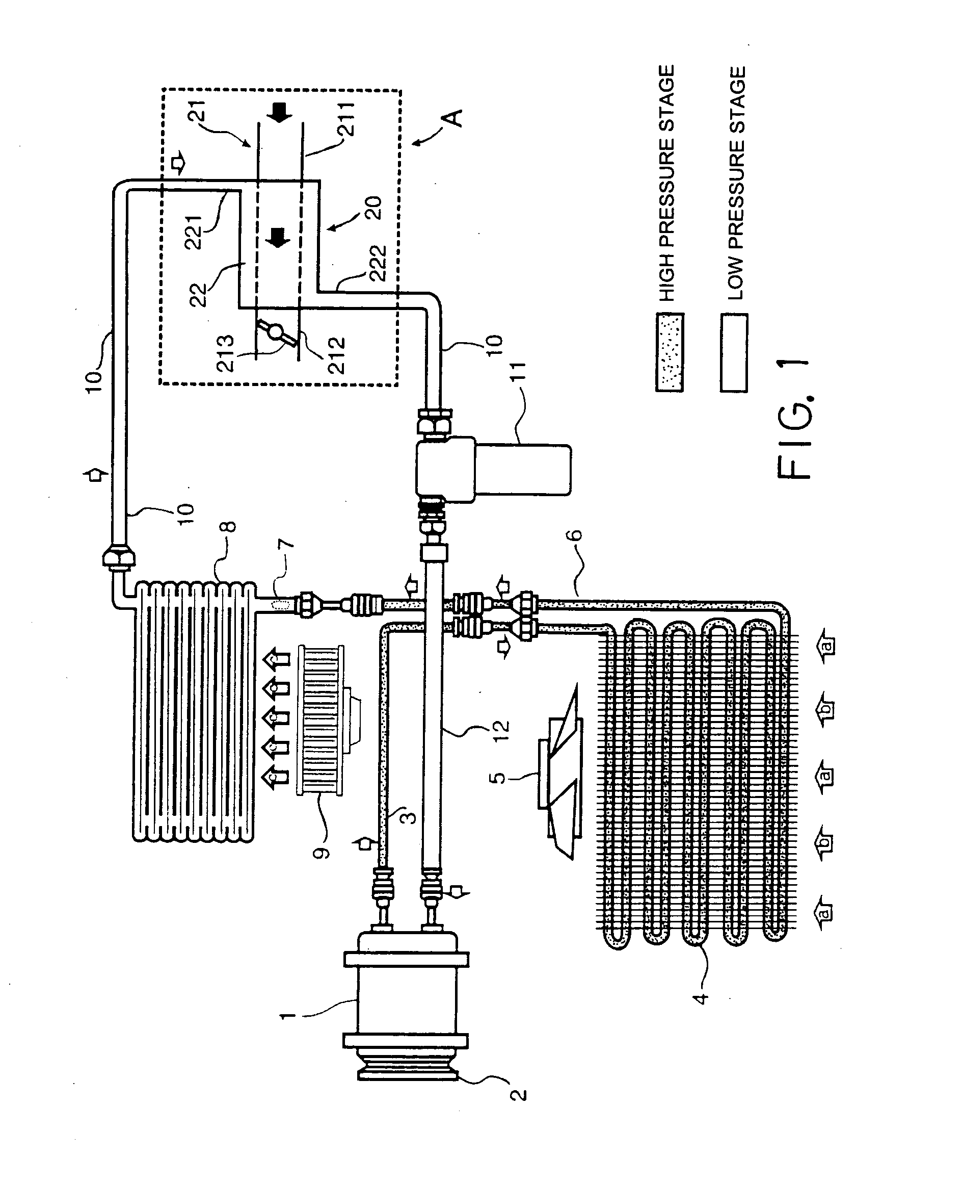 Cooling system with refrigerant for air conditioning and lowering temperature of engine
