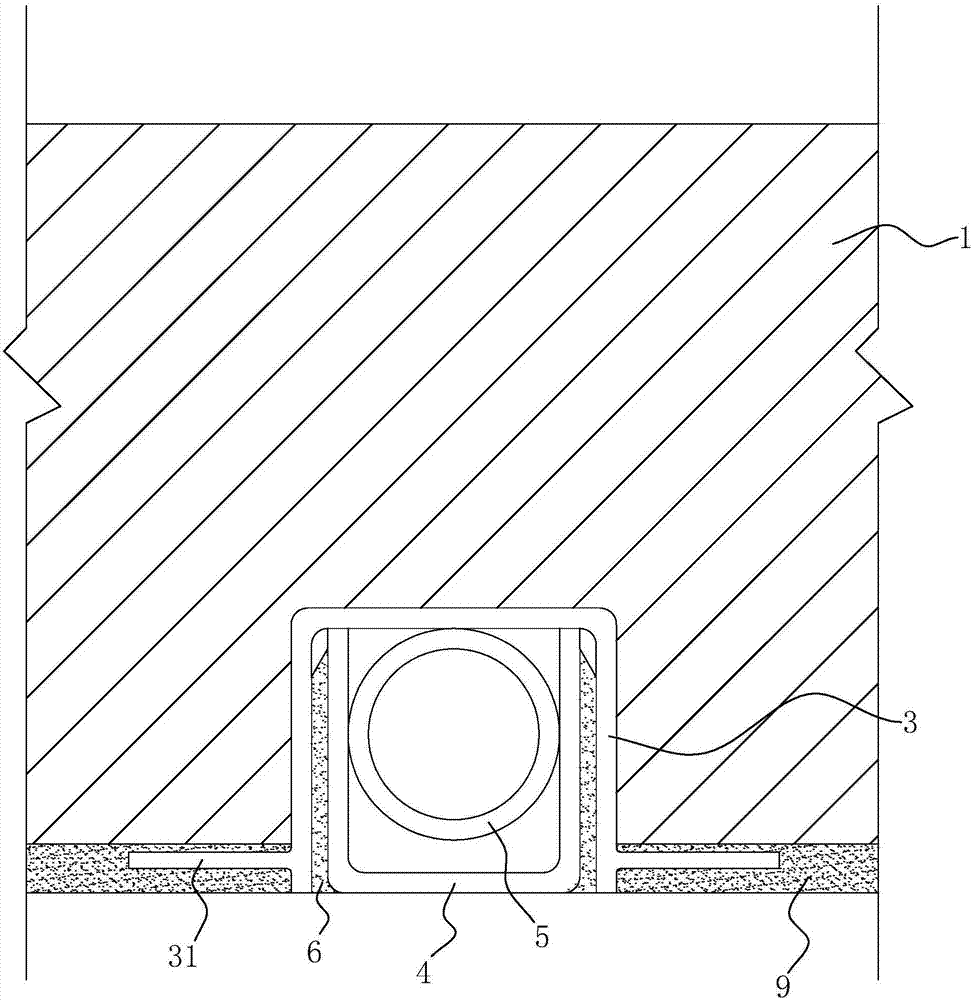 Indoor wiring structure and wiring method