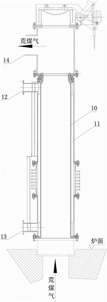 Coke-oven riser tube and method for recovering heat of coke-oven raw gas with application of coke-oven riser tube