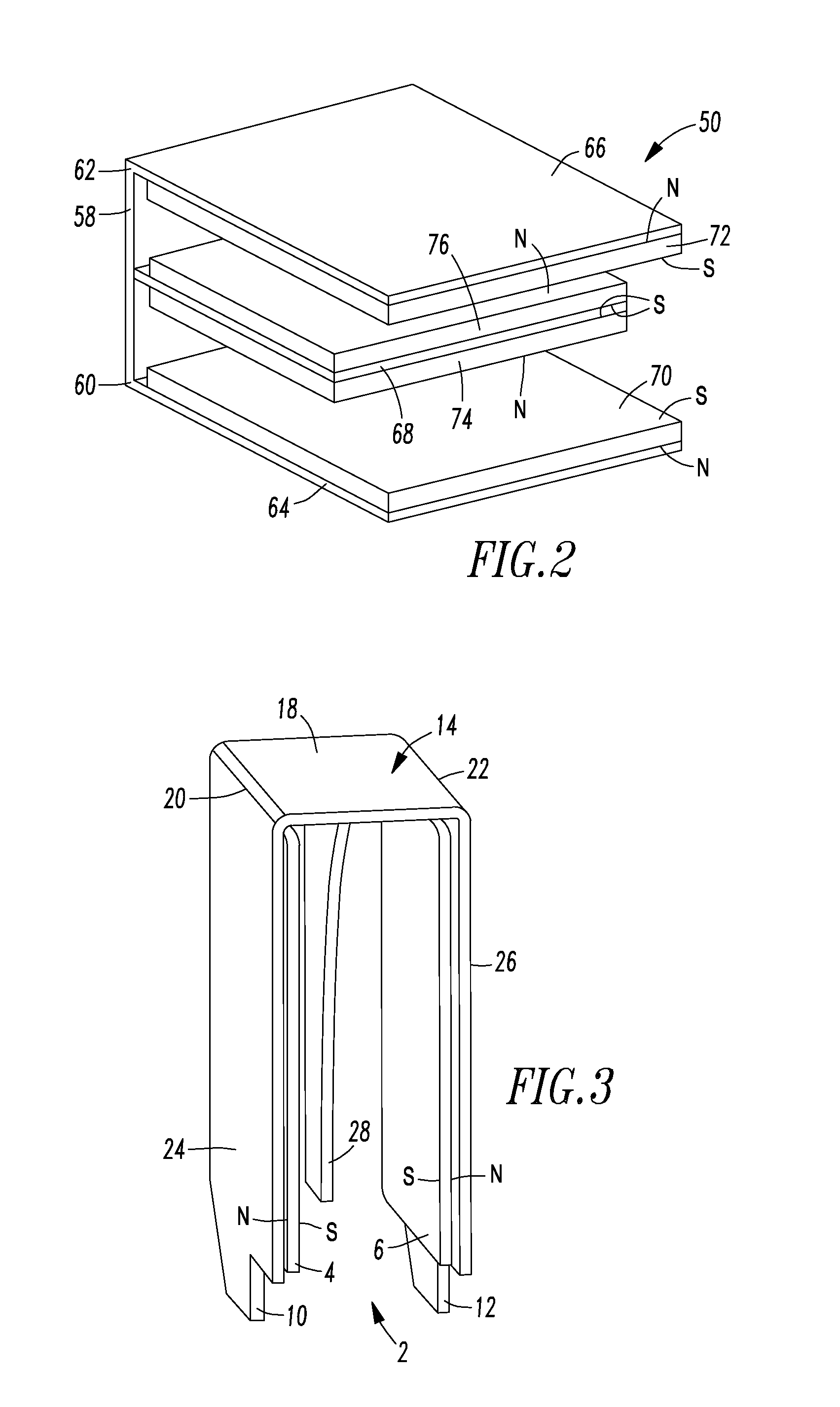 Single direct current arc chamber, and bi-directional direct current electrical switching apparatus employing the same