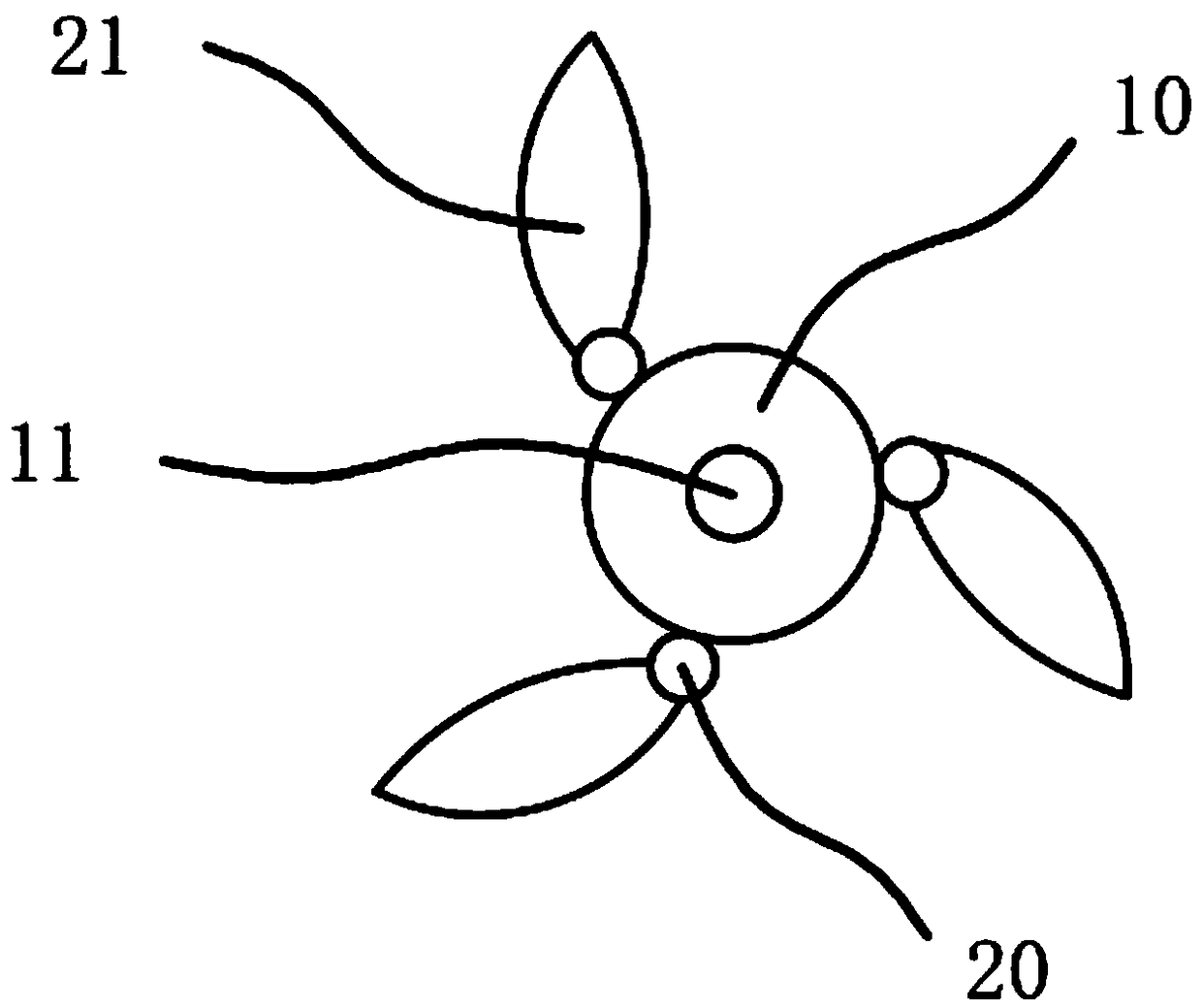 Fan capable of conducting fan blade opening and closing through rotation