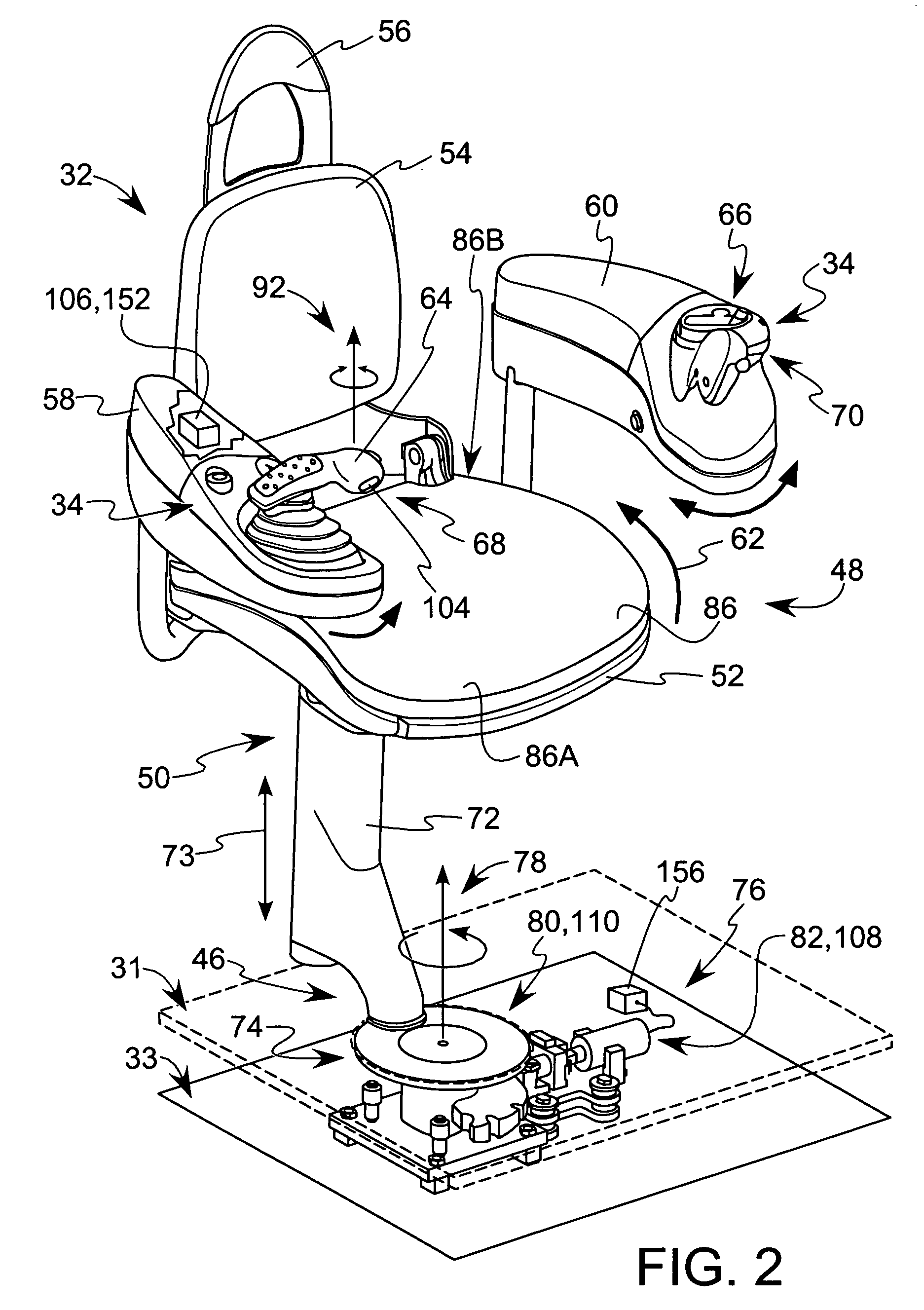 Rotating and/or swiveling seat