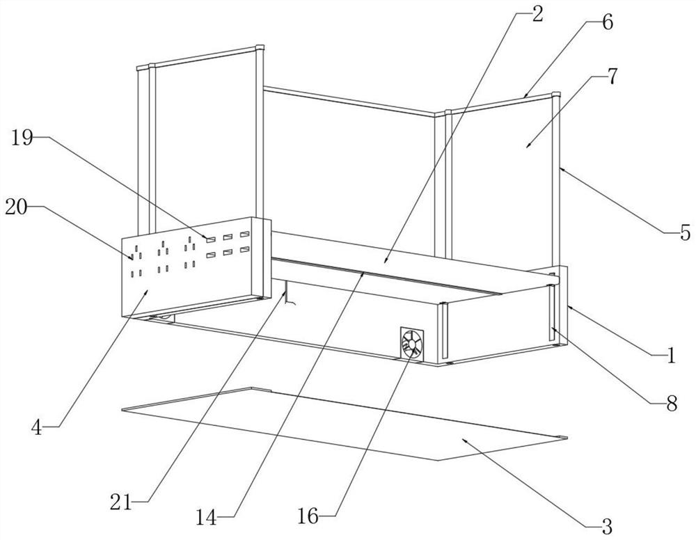 Computer support with desktop use space expanding function