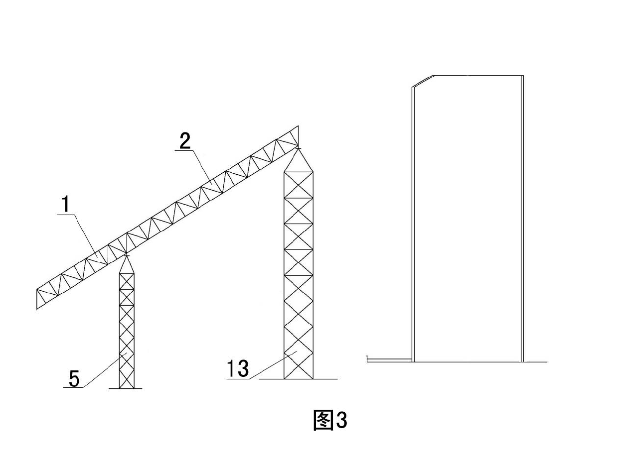 Mountain stream river-crossing cable-stayed chain trestle and hoisting method thereof