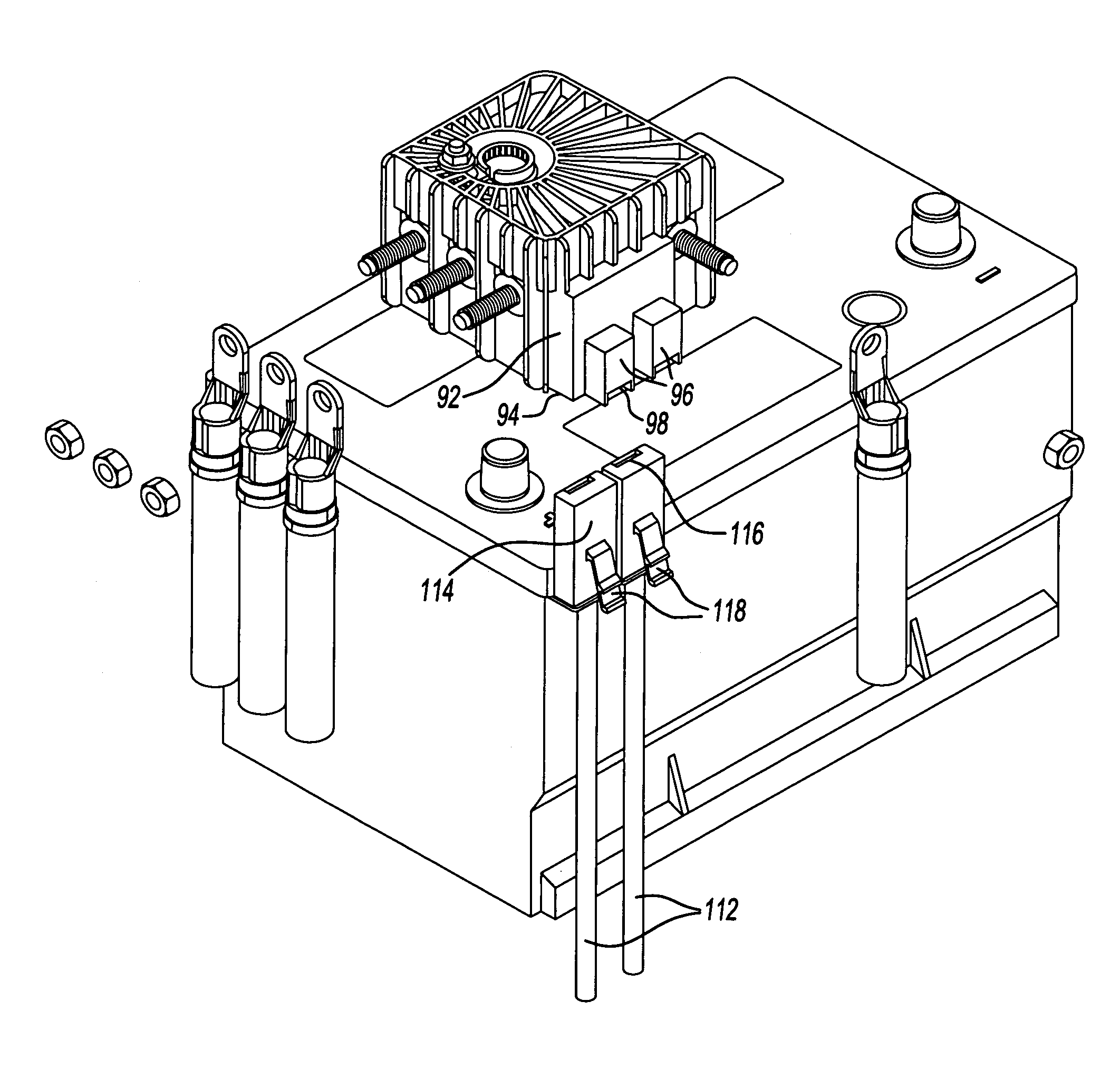 Corner-mounted battery fuse
