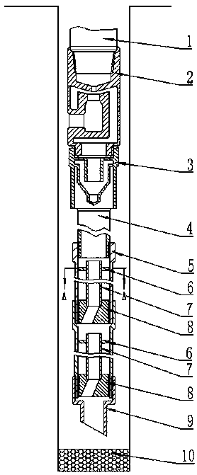 Sand fishing pipe column and sand fishing working method thereof