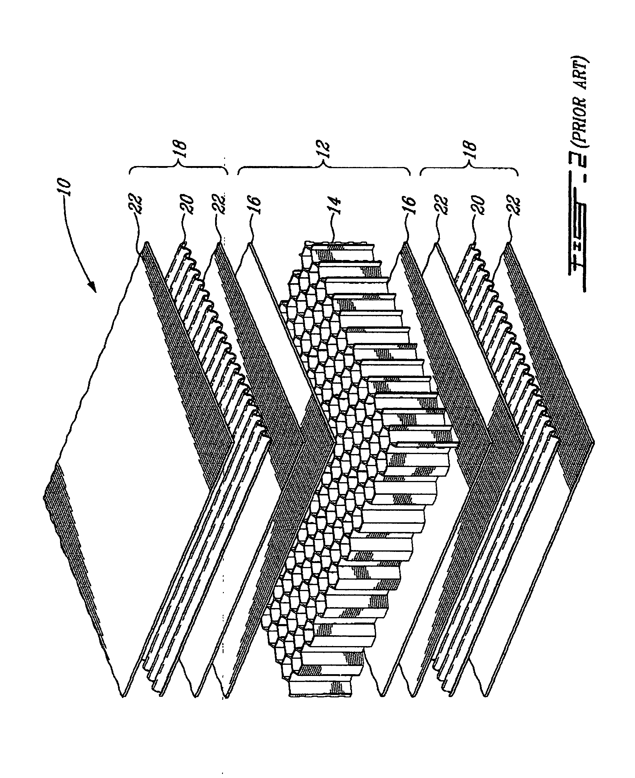 Process and apparatus for manufacturing a honeycomb composite material