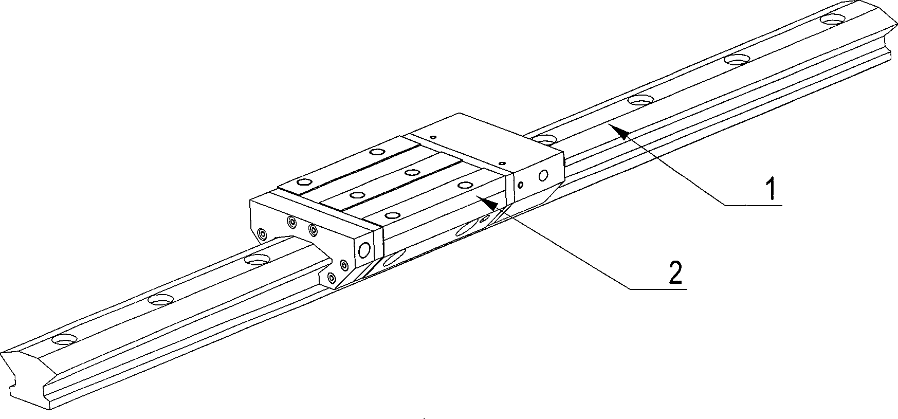 Guide rail and sliding block mechanism of sliding block type ...