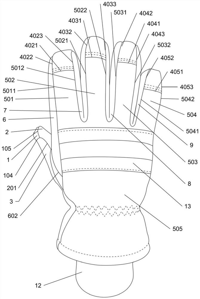 Fire-fighting glove with three-dimensional fingertip structure