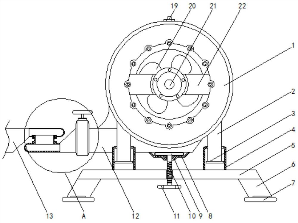 Mixed-flow pump with flow guide device and height-adjustable base