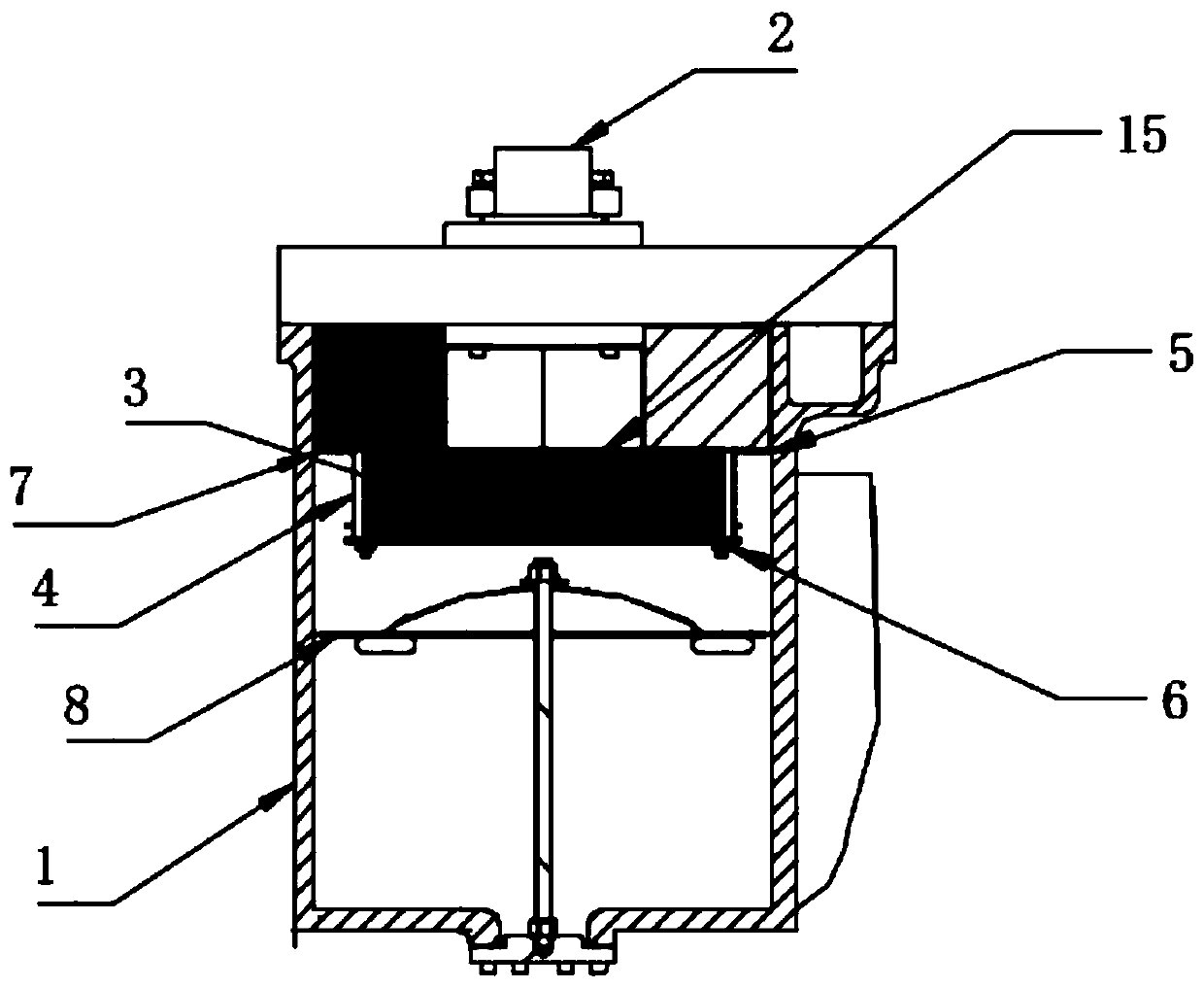 Built-in vertical oil separator for compressor