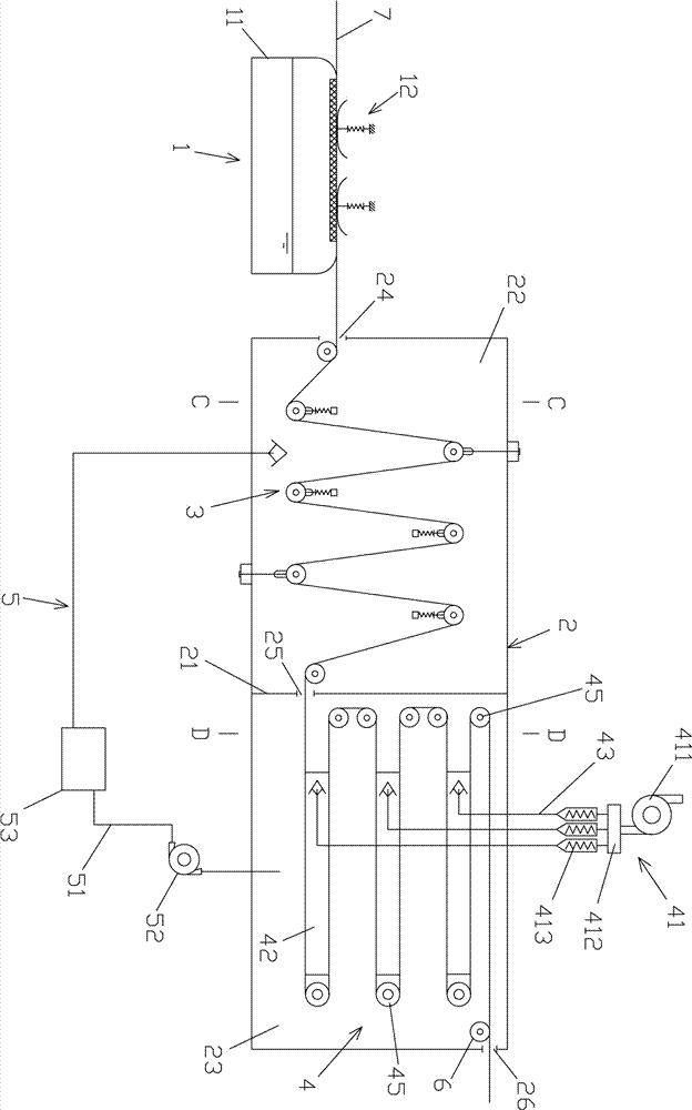 Textile setting and drying device