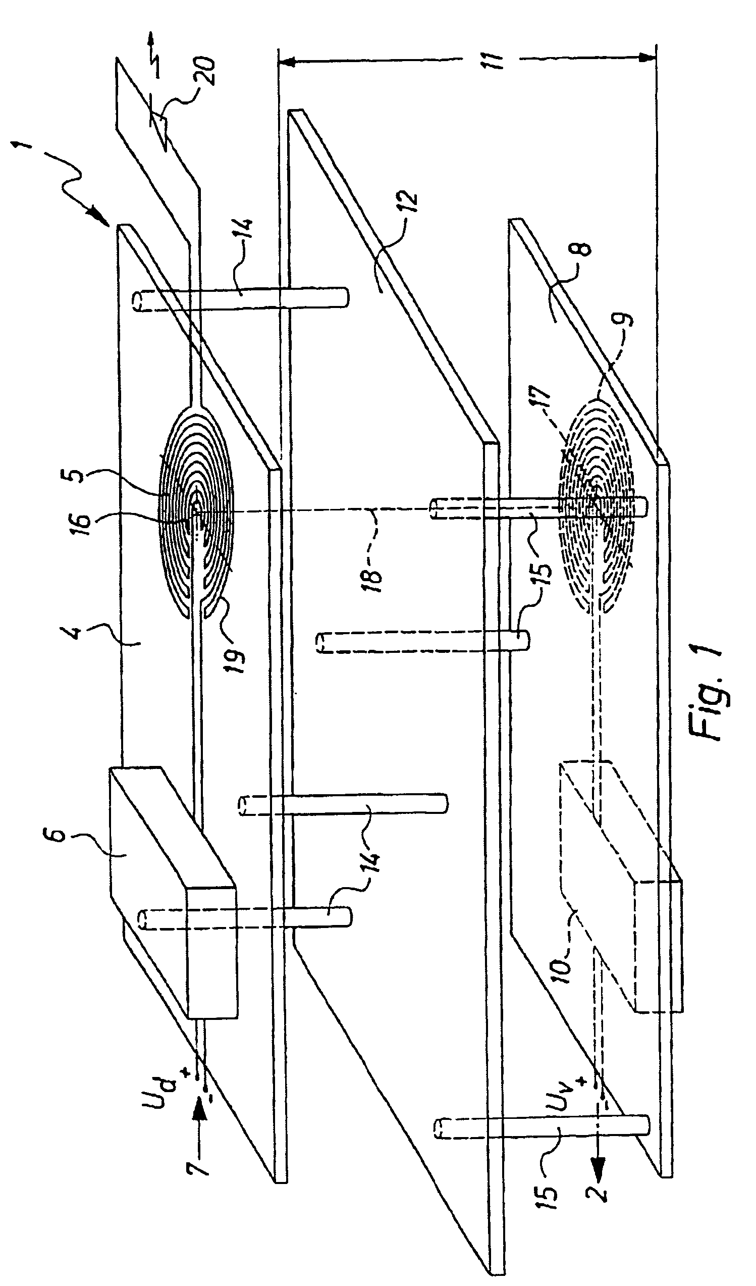 Energy supply unit for transmitting auxiliary energy to an electrical device