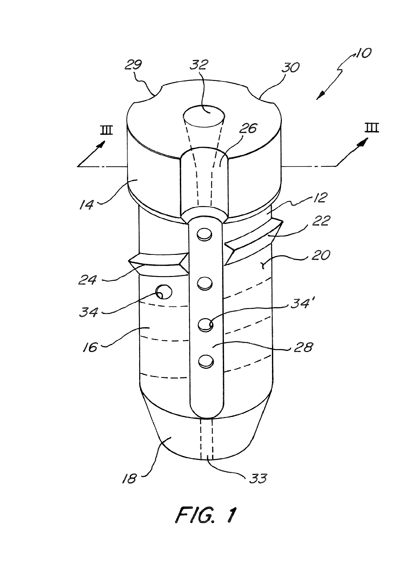 Biodegradable interference screw and tool for attaching a transplant to a bone