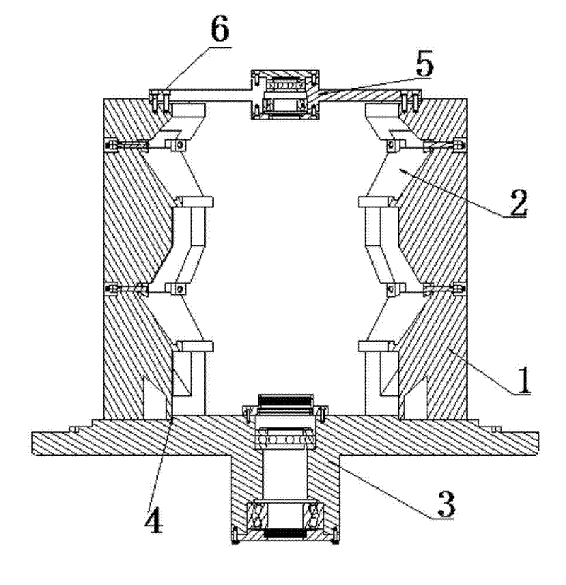 Supporting bracket of interlayer box body of lining plate mounting bearing seat of vertical type mill