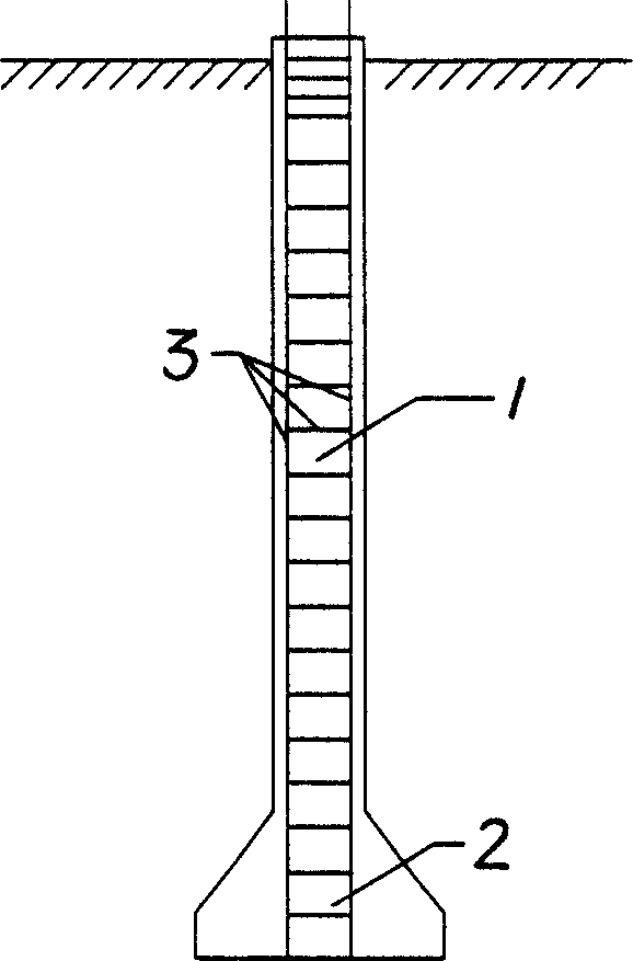 Bored under-reamed filling pile and fabricating method therefor
