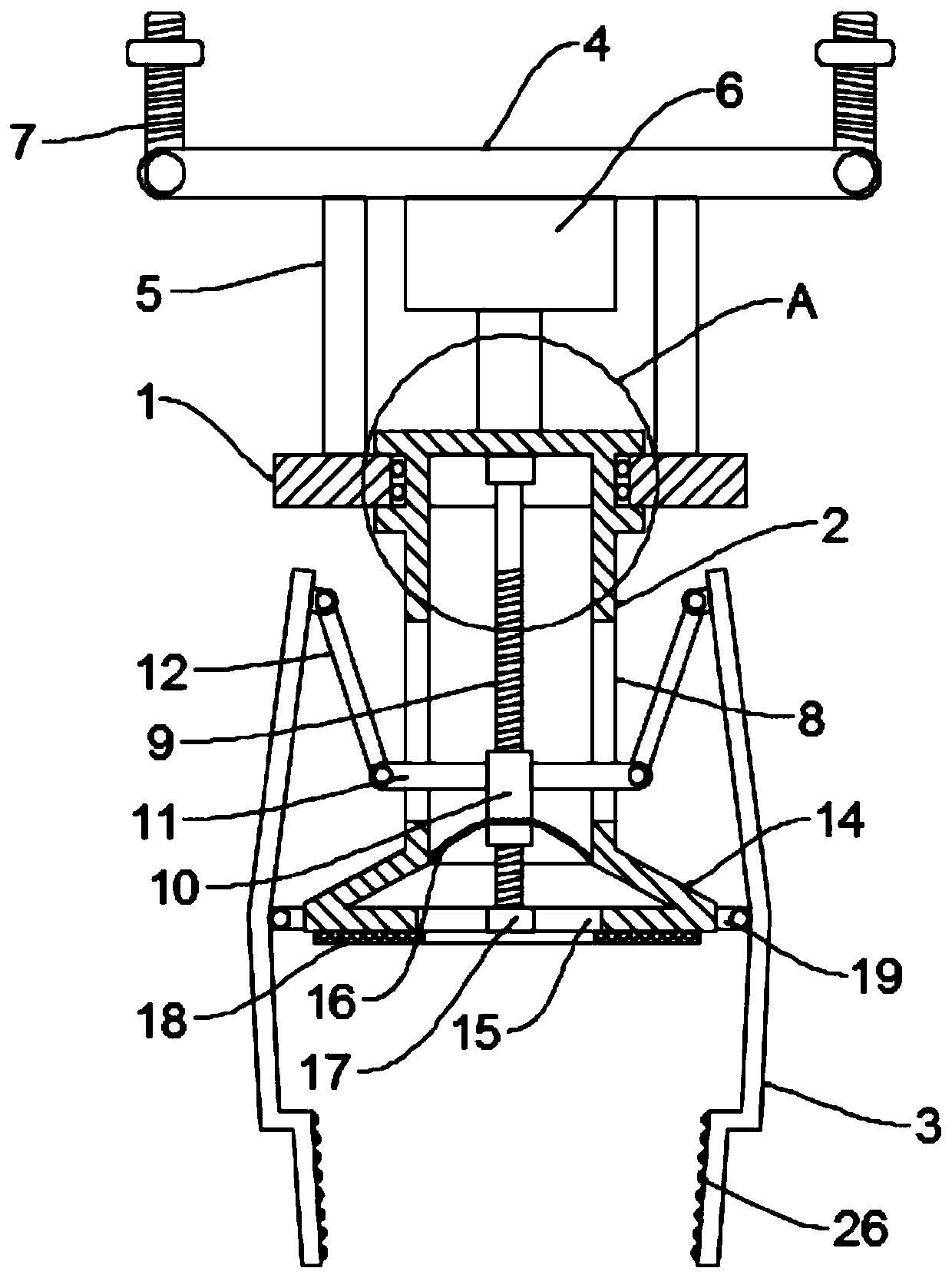 Clamping component structure of industrial robot