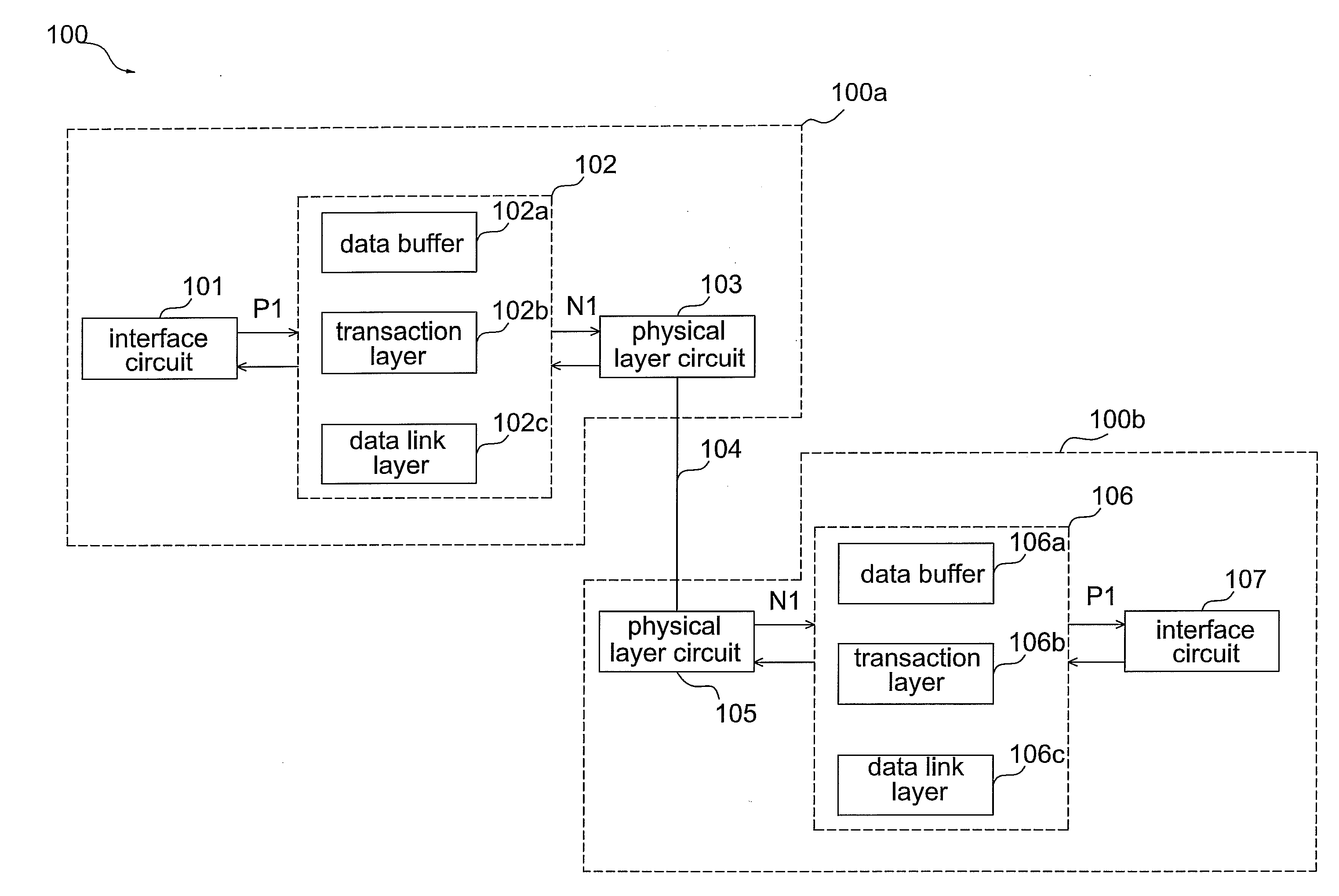 Transmission device and data extended transmission method