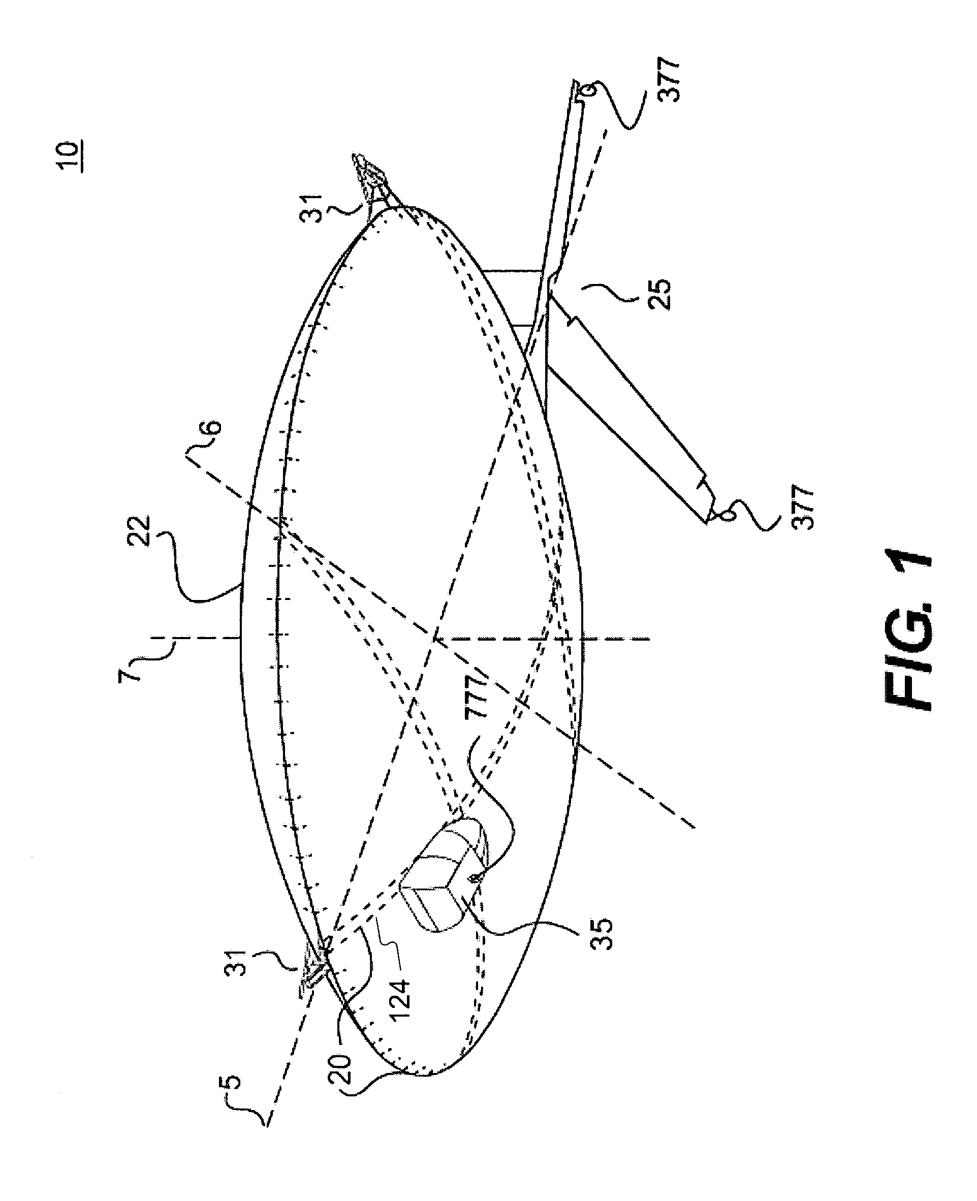 Lenticular airship and associated controls