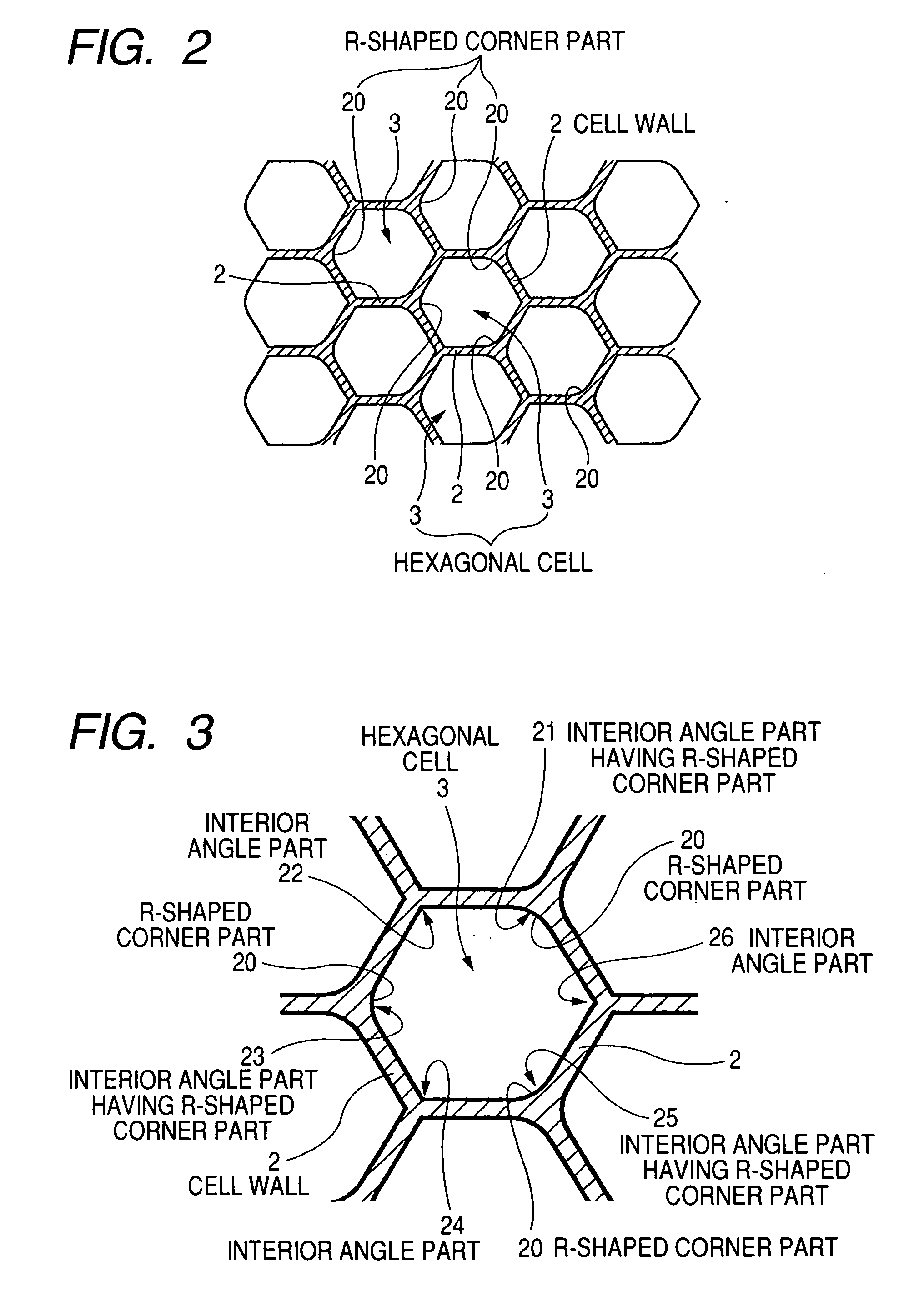 Hexagonal cell honeycomb structure body