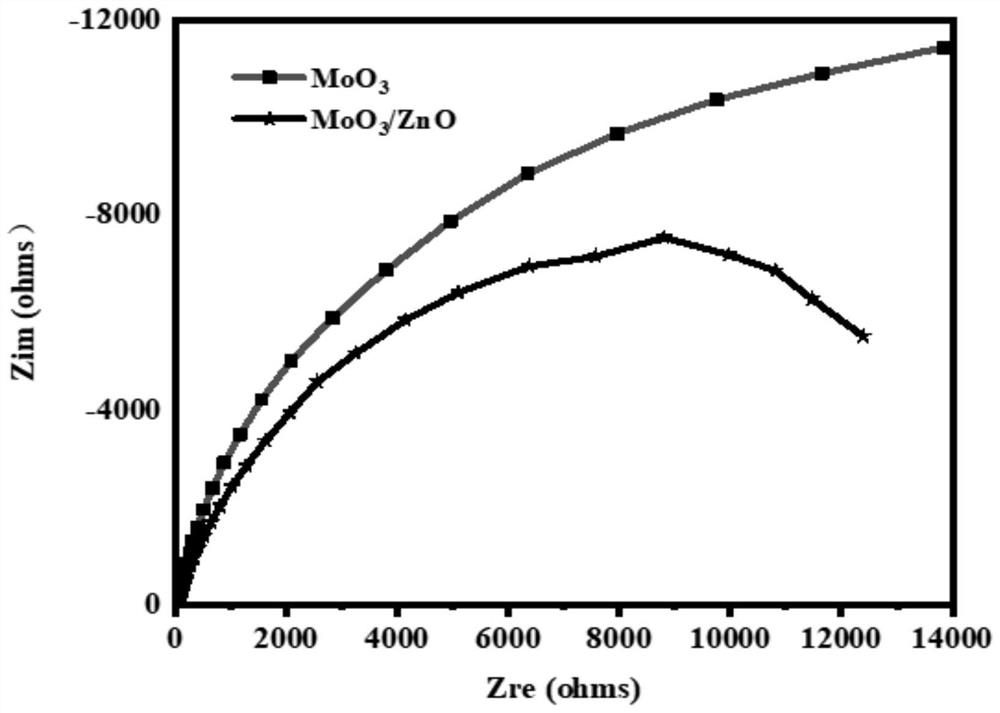 Preparation method and application of heterojunction MoO3/ZnO photoelectrode film