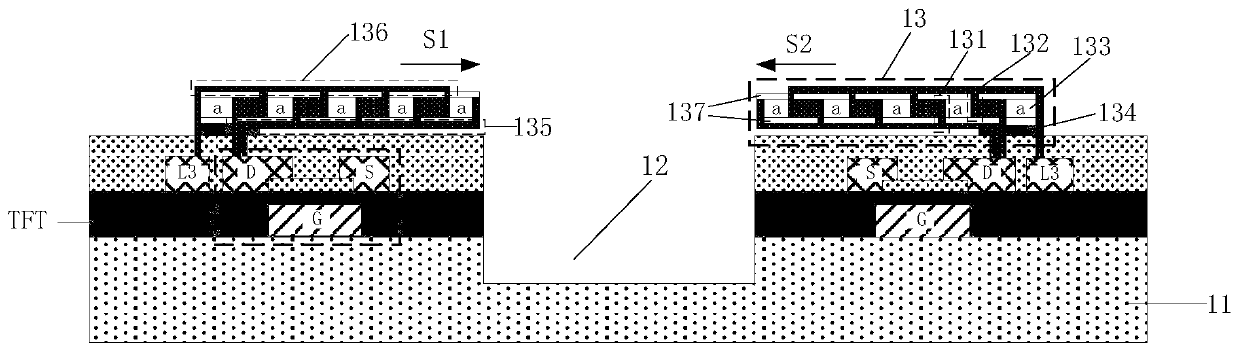 Huge transfer printing head, transfer printing device and transfer method of light emitting diode chip